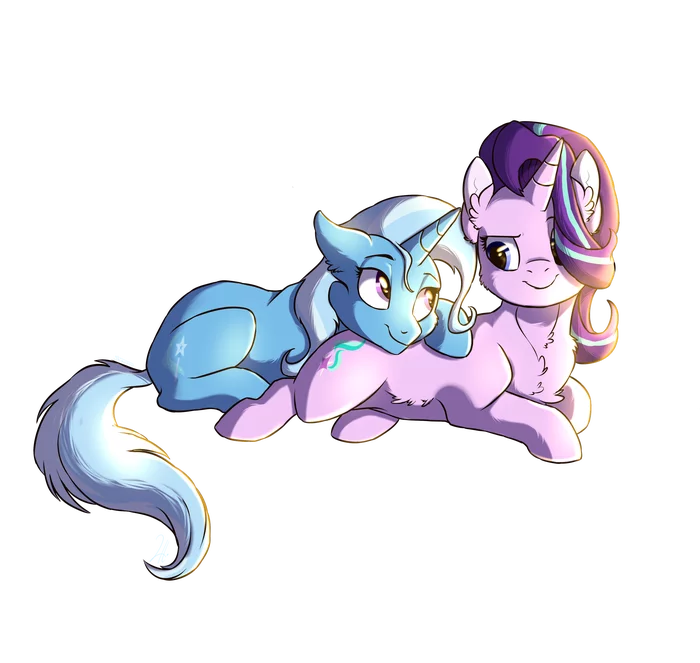 Girlfriends - My little pony, PonyArt, Trixie, Starlight Glimmer, MLP Lesbian, Shipping, Shimazun