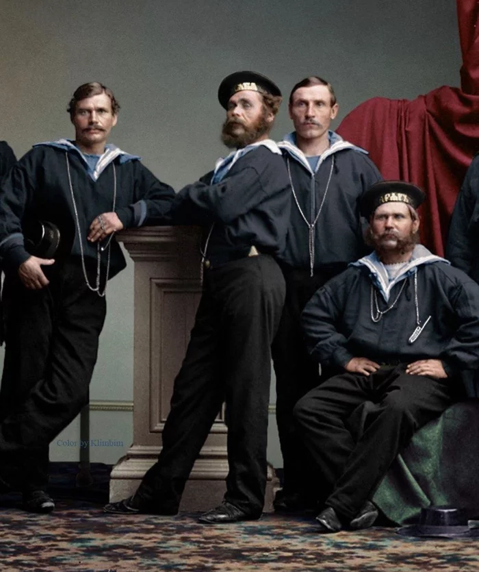 Russian sailors during a visit to the USA - Российская империя, Recolor, Sailors, Colorization