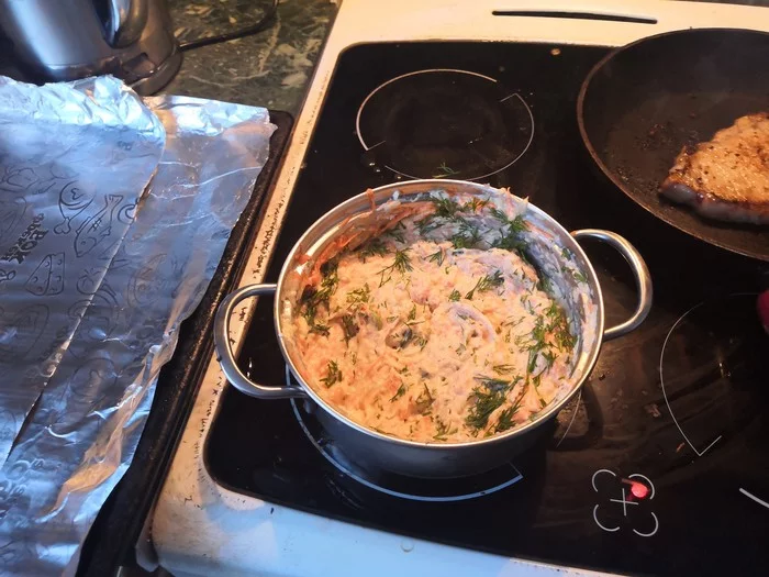 Amur style meat - My, Meat, Loin, Oven, Potato, Longpost, Food