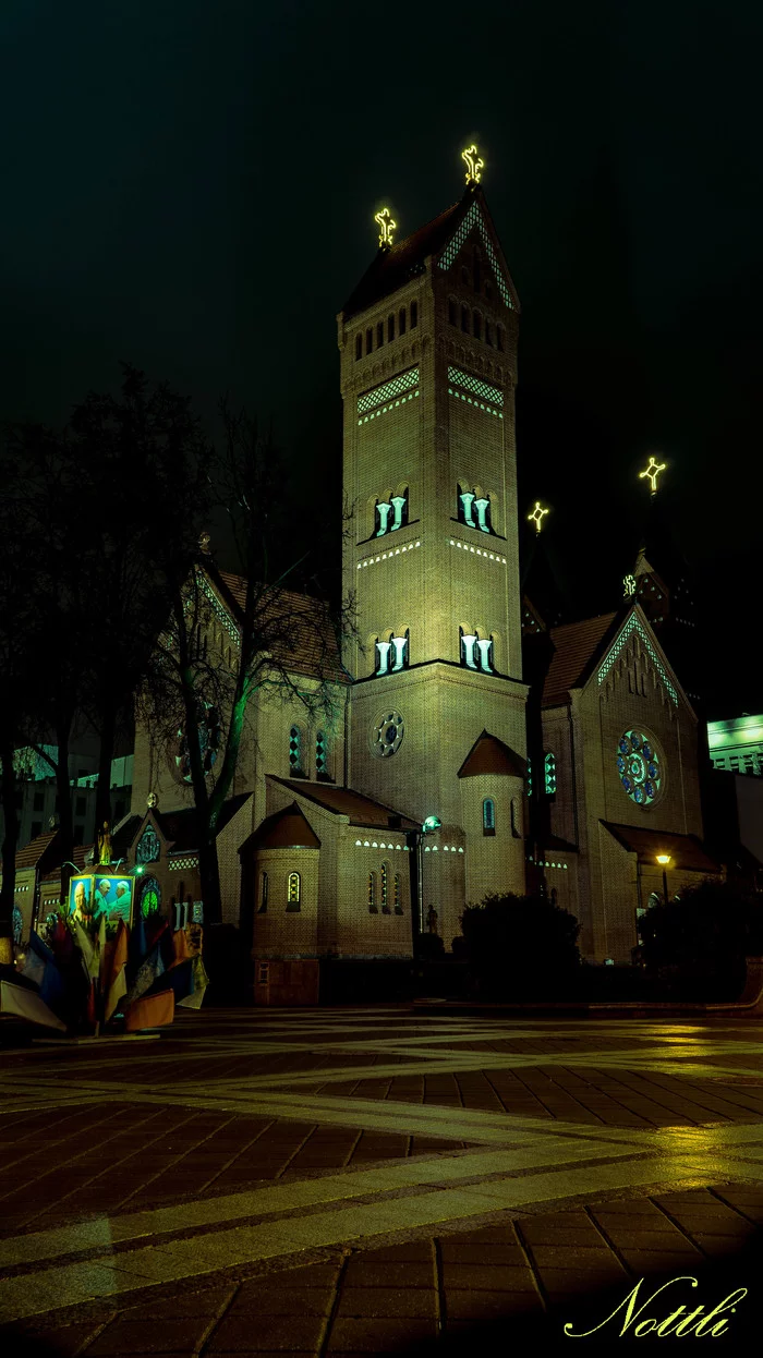 Night church - My, Republic of Belarus, Minsk, Church, Night, The photo, Longpost