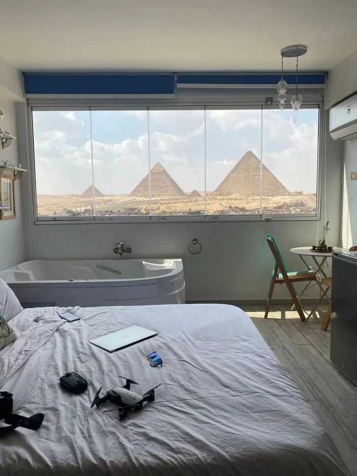 View from the window, Cairo - Cairo, Egypt, Pyramid, View from the window, Airbnb