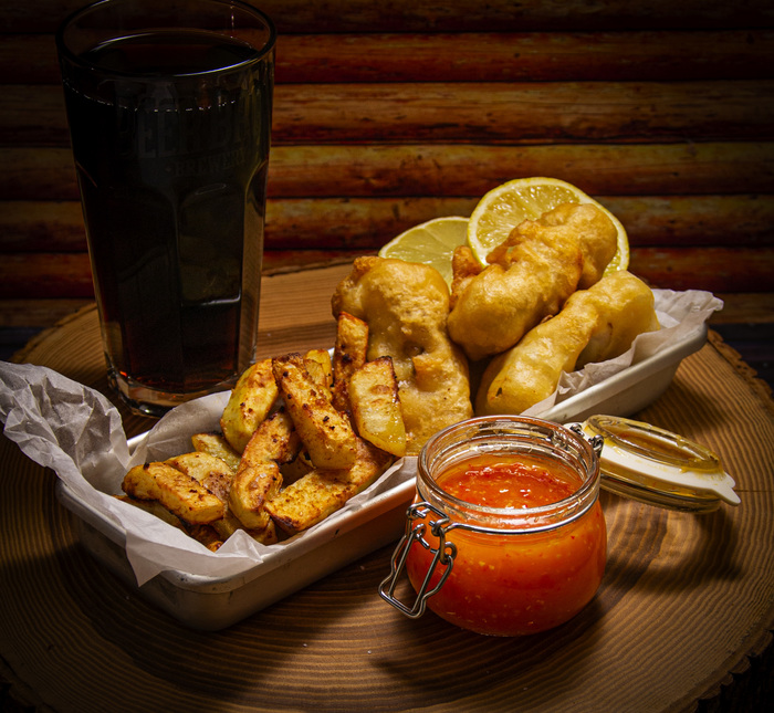Fish' n chips.   , , , , , , Dinoburger, 