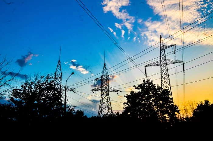 Evening sky over power lines - My, The photo, Landscape, Power lines, dust, Sky