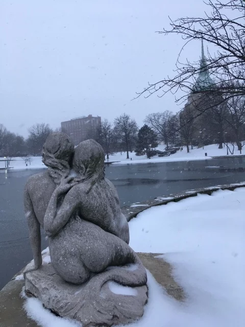 Mermaids, Wade Oval, near the Cleveland Museum of Art - My, Sculpture, USA, Mermaid, Museum, Cleveland, Cleveland Cavaliers