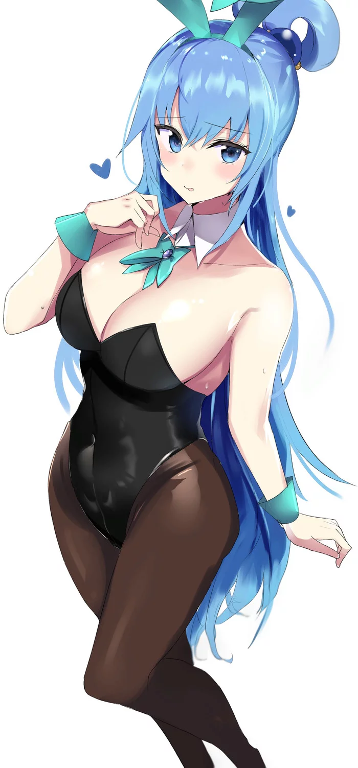 Bunny suit Aqua - Aqua, Konosuba, Anime Art, Bunnysuit, Длиннопост, Аниме