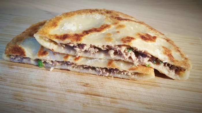 Chinese flatbreads with potato and meat filling - My, Recipe, Tortillas, Longpost, Cooking, Food, National cuisine, Dough, Culinary minced meat, Potato