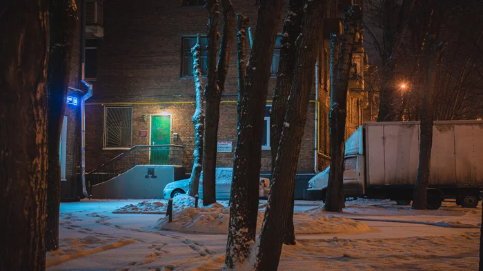 Night walk after snowfall - My, The photo, City walk, Night, Deserted, Longpost