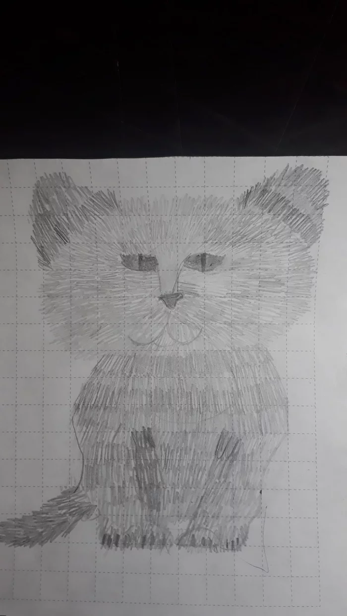 Drawing of daughter, CAT - My, Kotorisinok, cat, Improvisation, Drawing