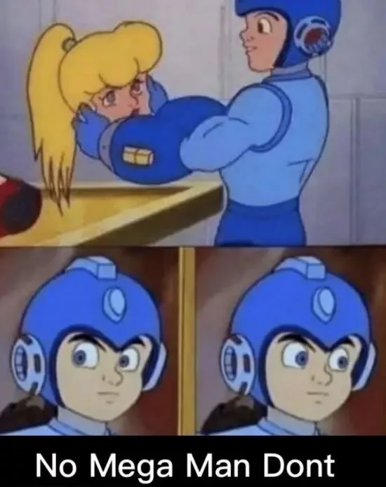 No, Mega Man, don't do this. - Mega Man, Head