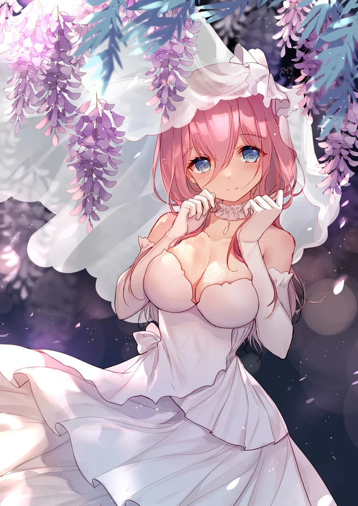 Miku Nakano - Anime, Anime art, Nakano miku, Girls, The Quintessential Quintuplets, Gotoubun no hanayome, Wedding Dress