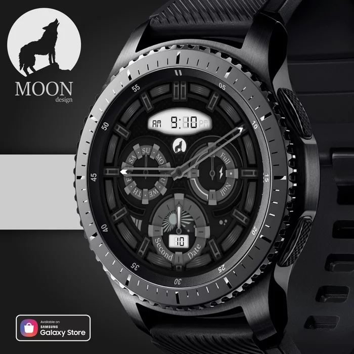 Moon dial design for Samsung Watch - My, Freebie, Samsung galaxy Watch, Smart watch, Watchface, Samsung, Galaxy Watch, Clock face, Design