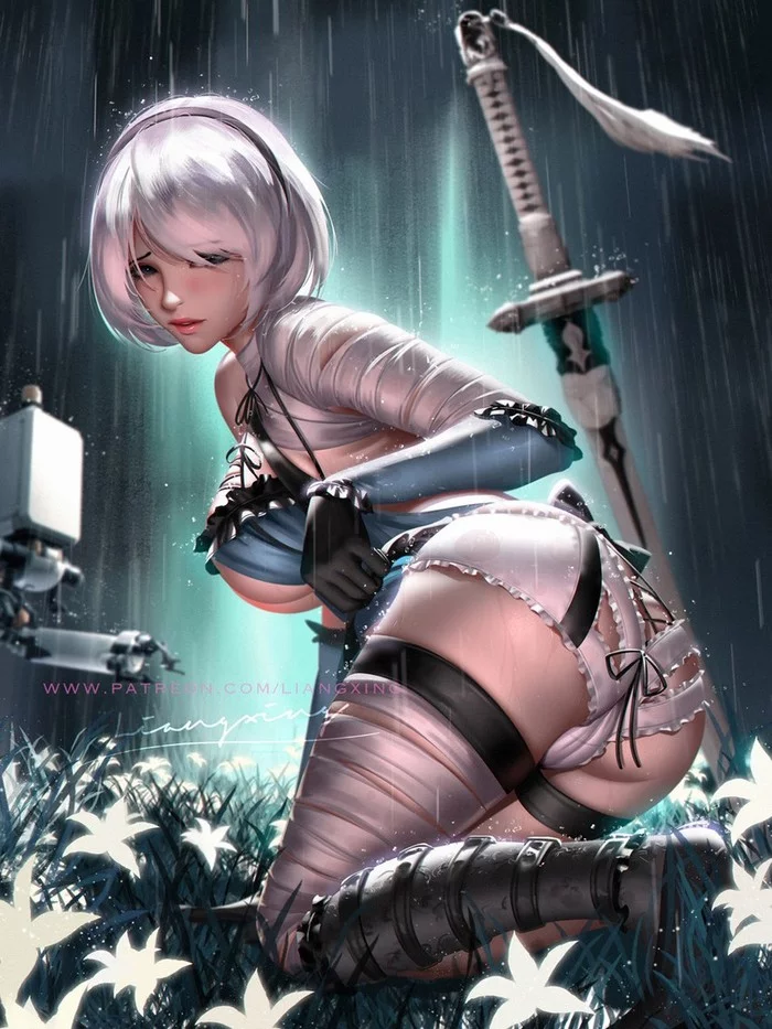 Game Art - NSFW, Art, Computer games, NIER Automata, Yorha unit No 2 type B, Liang xing