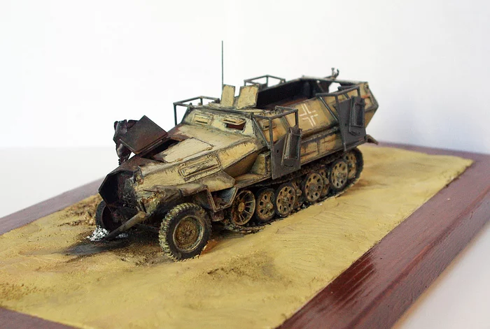 There is no further move - My, Modeling, Diorama, BTT, Desert, Explosion, Germans, Longpost