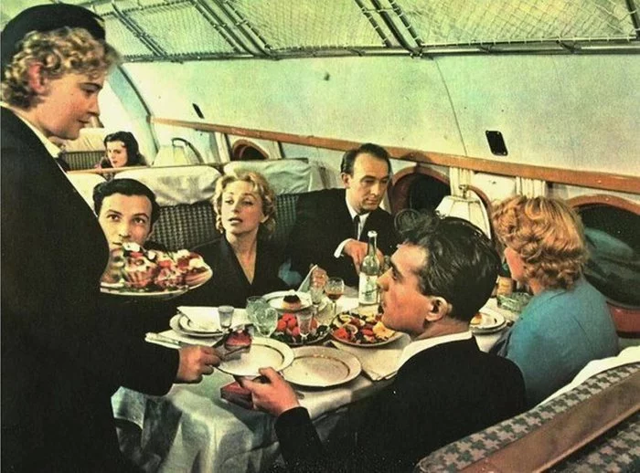 On board a Tu-114 passenger plane, 1960s, USSR - Board, Airplane, 60th