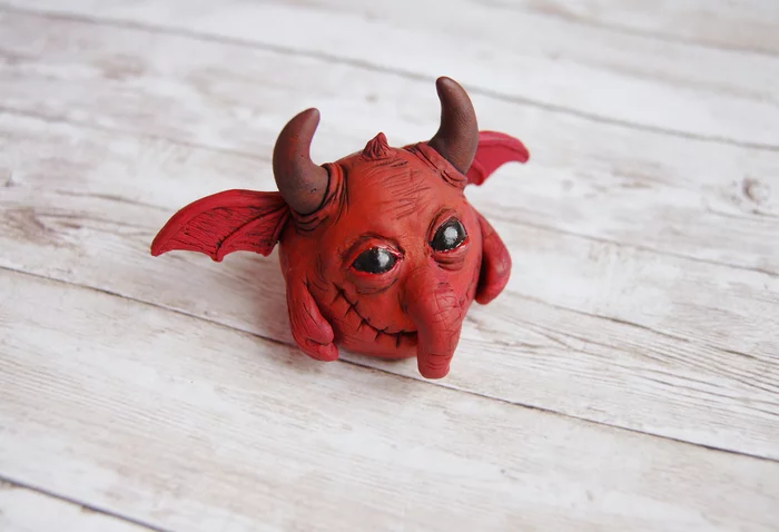 Little imp made of polymer clay - My, Polymer clay, Handmade, Statuette, Figurines, Imp, Decor, Milota, Longpost