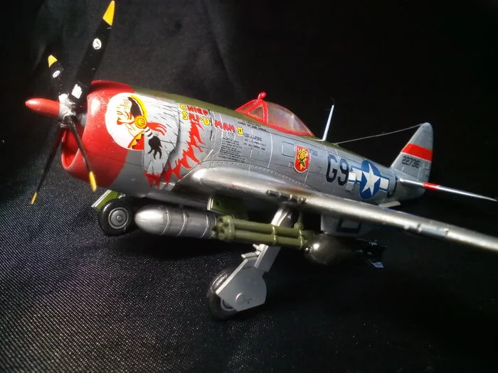 Leader of the Thunder. Republic P-47D Thunderbolt - My, Stand modeling, Prefabricated model, Aircraft modeling, Fighter, The Second World War, Thunderbolt, Longpost, Attack aircraft