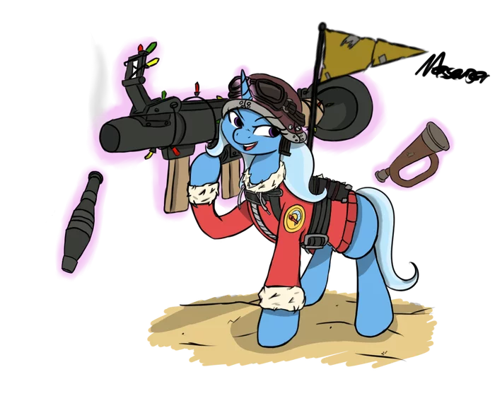 Post #7215829 - My little pony, Team Fortress 2, Crossover, Trixie, Original character, Derpy hooves, Rainbow dash, Pinkie pie, Longpost