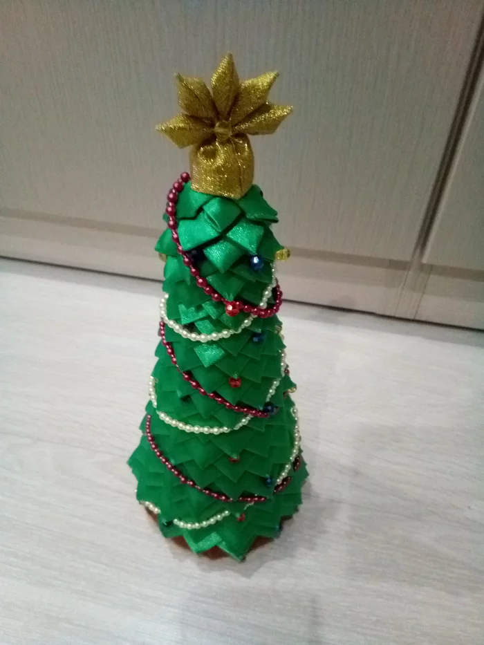 Christmas tree on foam base - My, Christmas trees, Needlework without process, Longpost