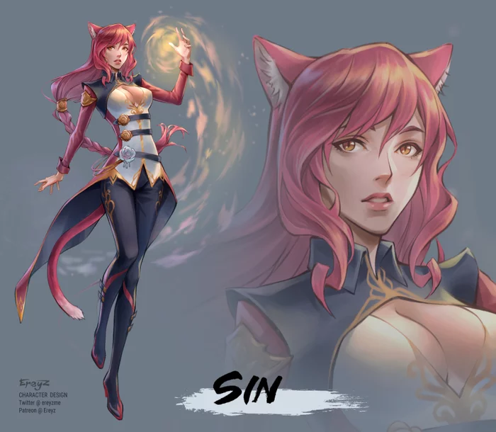 Character Concept - Sin - My, Digital drawing, Art, Girls, Anime, Anime art, , Character Creation