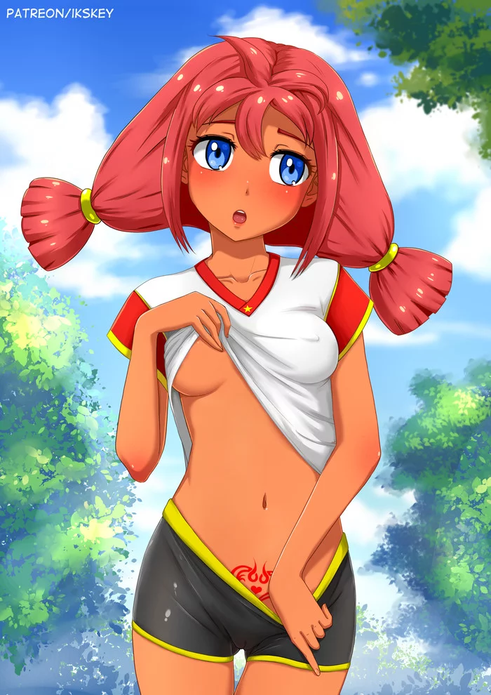 There are rumors that Dvachevskaya has an unusual marker... - NSFW, Endless Summer (visual novel), Visual novel, Ulyana, Art, Artist-Kuhn, Ikskey