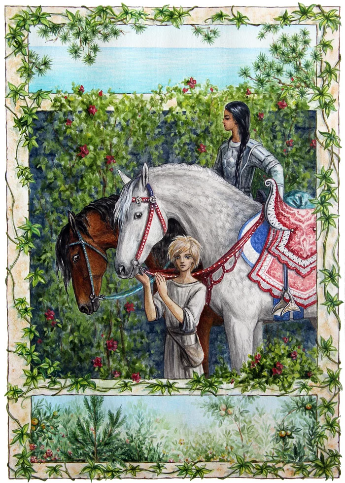 The Chronicles of Narnia. The Horse and His Boy - My, Art, Illustrations, The Chronicles of Narnia, Horses, Creation, Drawing, Watercolor