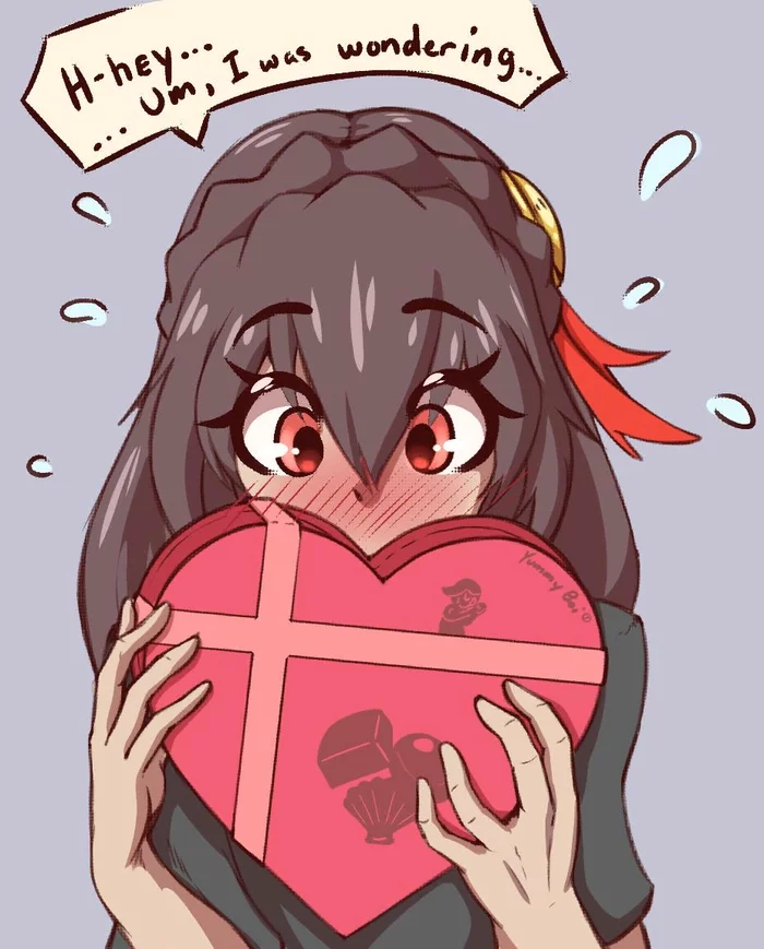 Yunyun confessing - Yunyun, Konosuba, Anime art, Anime, Longpost