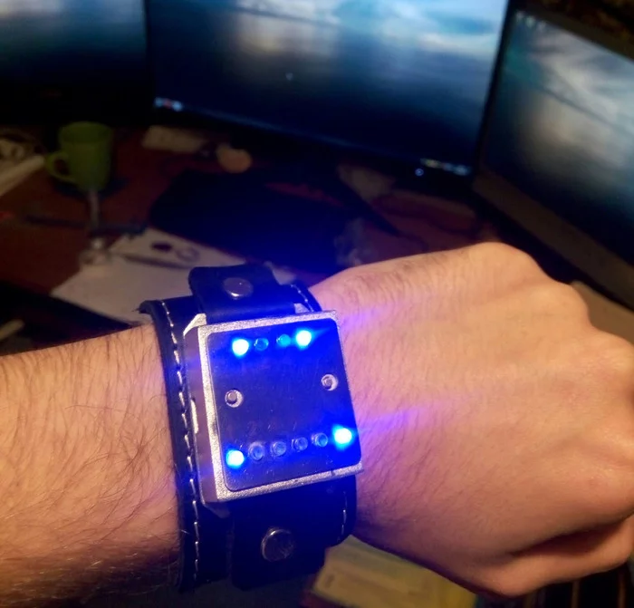 Wrist binary watch Cyber ??Watch - My, Clock, Wrist Watch, Longpost, Video