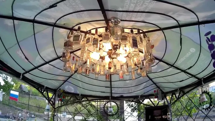 DIY chandelier at the dacha in the gazebo - Chandelier, Chandelier like mine, Video