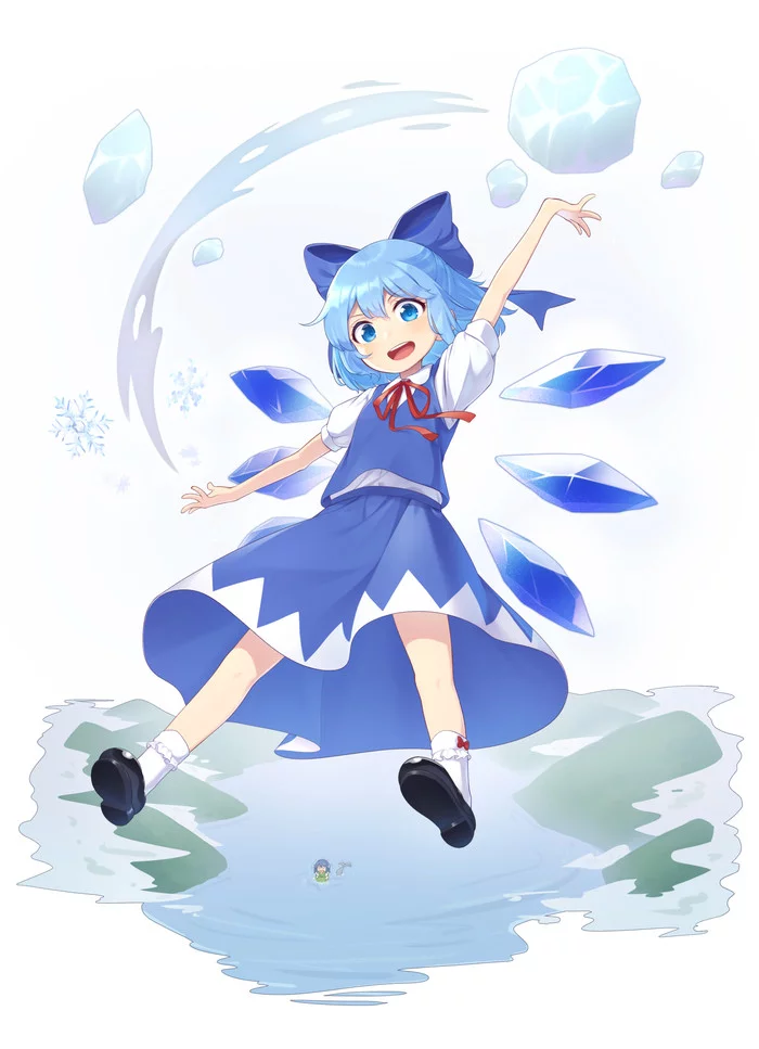 Cirno - Touhou, Anime Art, Аниме, Cirno, Wakasagihime, Kanpa