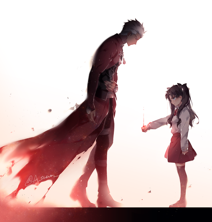 Archer & Rin Archer, Fate, Fate-stay Night, Tohsaka Rin, , Anime Art, , Sueun