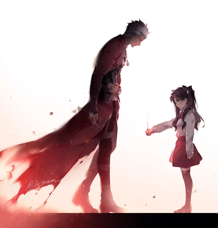 Archer & Rin - Archer, Fate, Fate-stay night, Tohsaka rin, Anime, Anime art, Longpost, Sueun