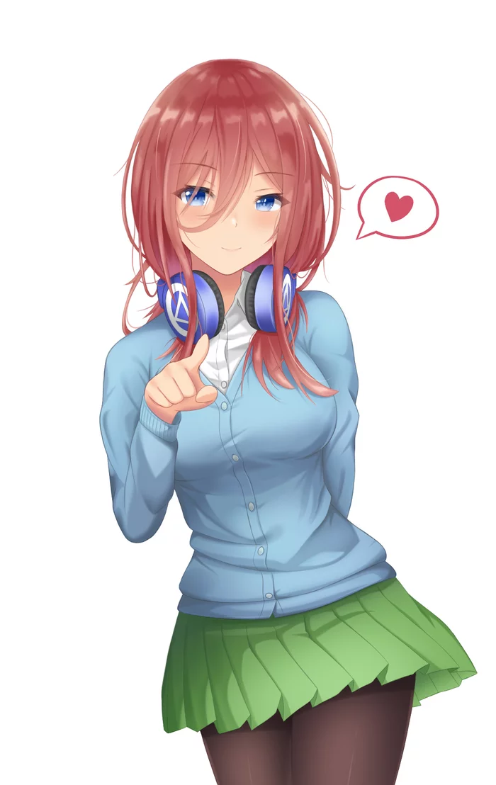 Miku - Nakano miku, Fuutarou Uesugi, Gotoubun no hanayome, The Quintessential Quintuplets, Anime art, Anime, Longpost