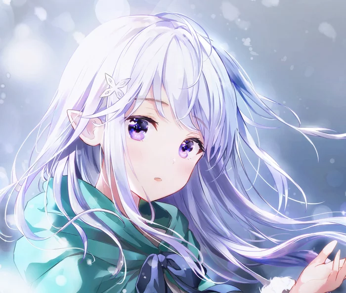 Kawai half-elf - Emilia, Re:Zero Kara, Anime Art, Аниме, Dana