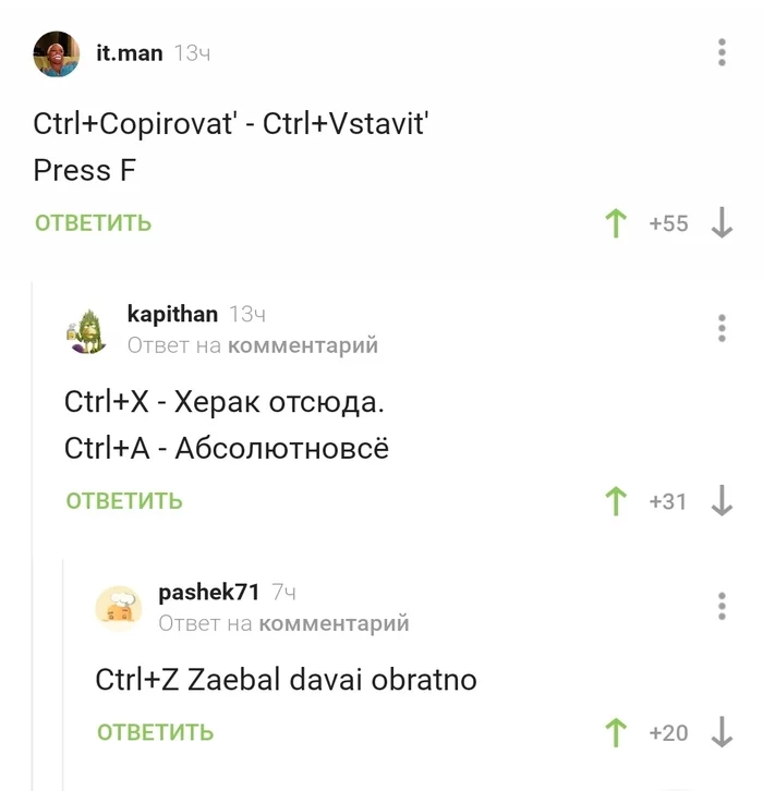 Ctrl+C + Ctrl+V - Комментарии на Пикабу, Скриншот