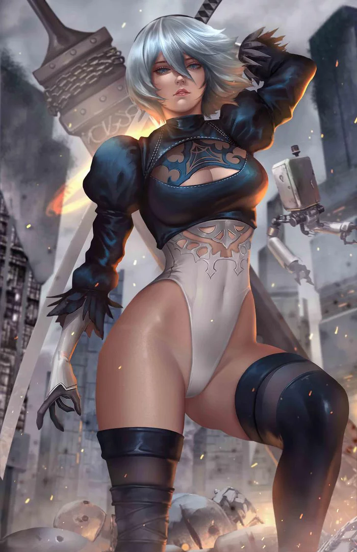 Androids can also be sexy - NSFW, Art, Drawing, Yorha unit No 2 type B, NIER Automata, Hand-drawn erotica, Erotic, Nopeys