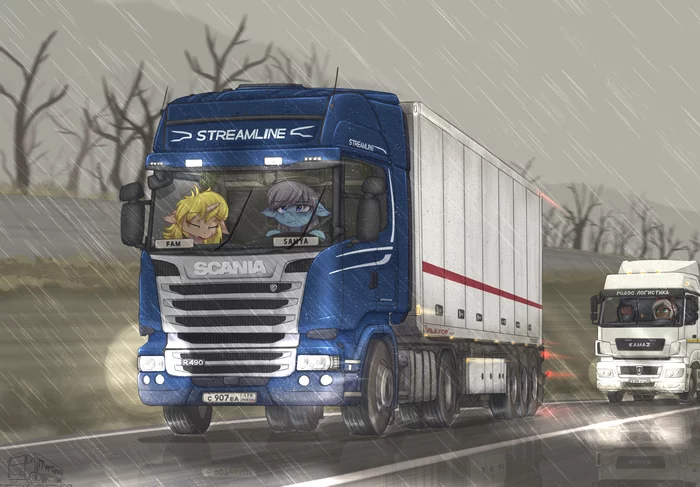 On my way - My little pony, Truck, Scania, Kamaz, Orang111, PonyArt, Original character