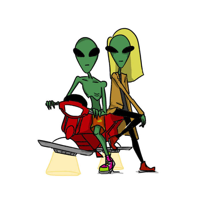 Gangsta Aliens - My, Not really, Megatraher48, Megatraher48, Drawing