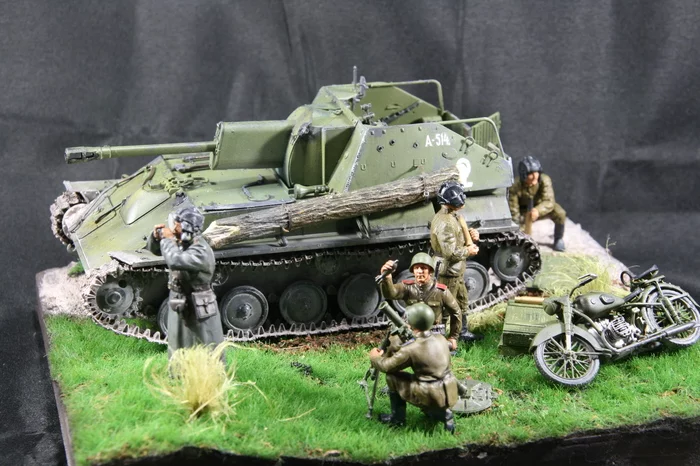 fire support point - My, Su-76, The Second World War, Stand modeling, Diorama, Longpost