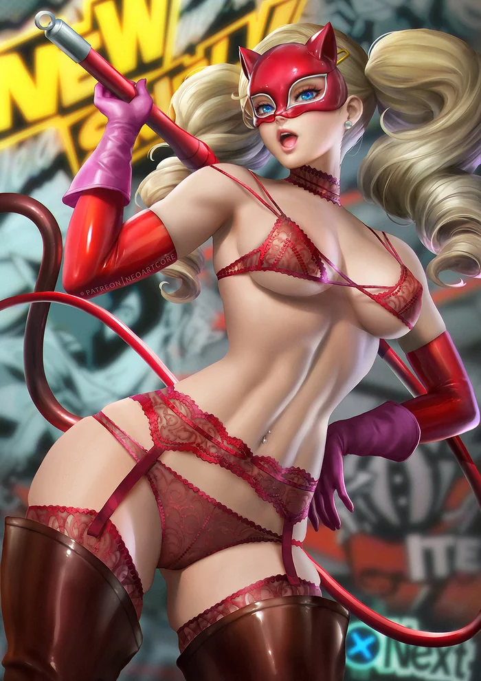 Ann Takamaki - NSFW, Арт, Аниме, Game Art, Persona 5, Ann Takamaki, Эротика, Нижнее белье, Neoartcore, Длиннопост