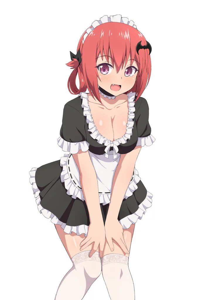 Maid Satania at Your Service - NSFW, Anime, Gabriel DropOut, Satanichia Kurumizava, Housemaid, Anime art, Longpost, Pantsu, Booty