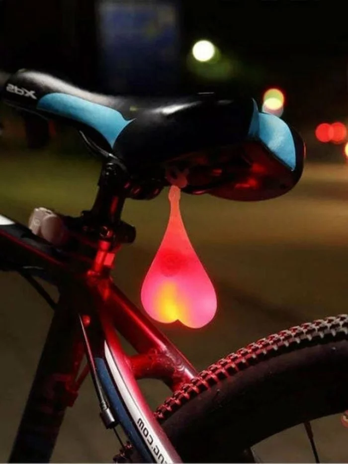 Lamp on a bike in the shape of a heart - Heart, A bike, A real man, Humor, Accessories, Longpost