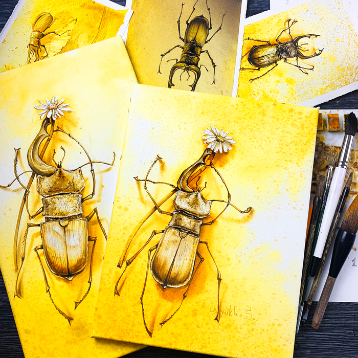 Желтый цвет,акварель