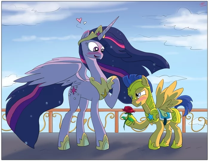 Appreciated the new growth - My little pony, Twilight sparkle, Flash Sentry, Shipping, PonyArt