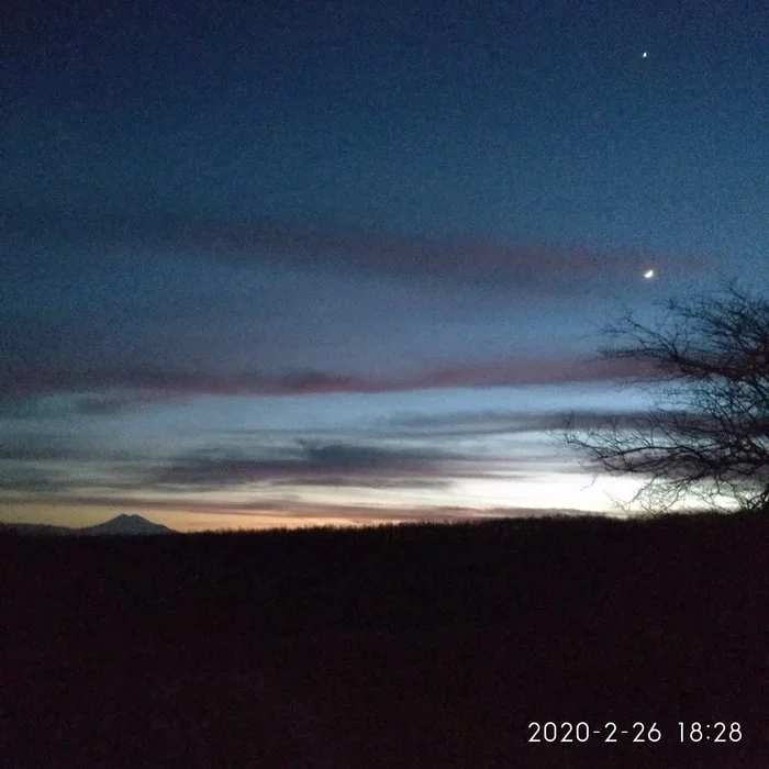 Twilight Elbrus - My, Elbrus, The mountains, Sunset