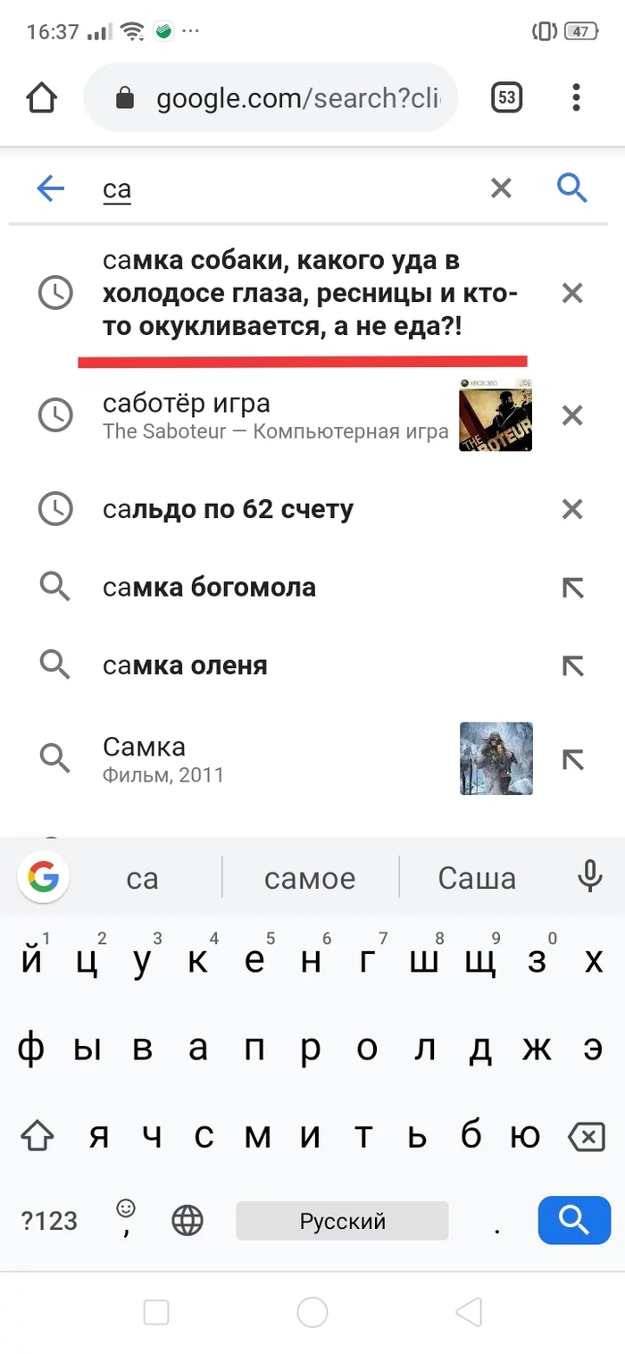 Do you also write an angry search query when you are upset about something? - Anger, Anger, Hunger, Longpost