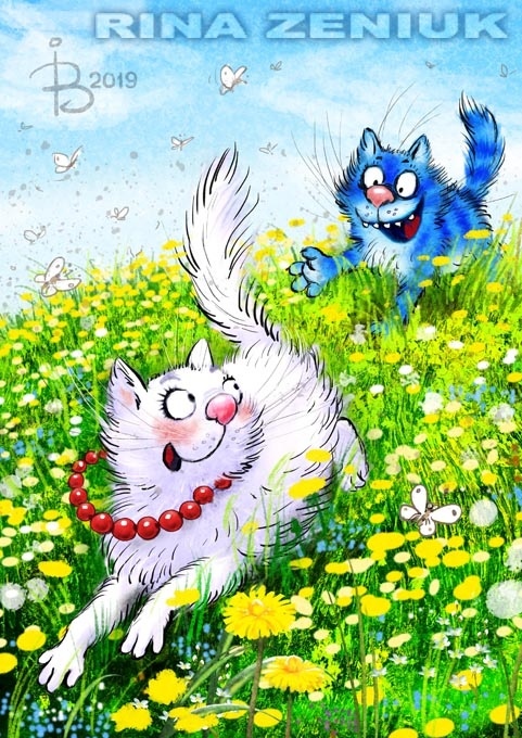Blue cats cuties - Rina Zenyuk, cat, Nyasha, Longpost