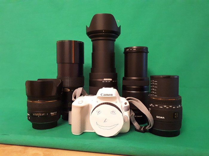 Five lenses and a small white camera - remembering one meme - My, Friday tag is mine, Memes, Girl and five blacks, Lens, Camera