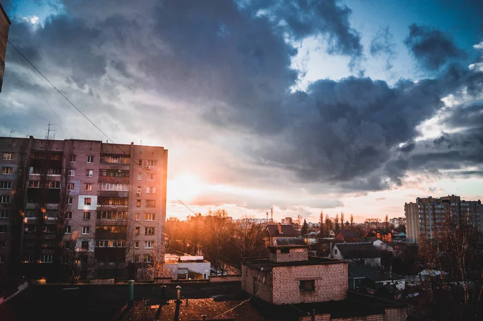 Sometimes it's worth looking out the window - My, Kursk, Sunset, Evening, Town