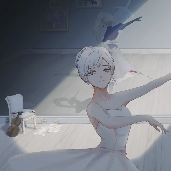 Tell me, mirror, who is more lonely... - RWBY, Weiss schnee, Anime, Not anime, Anime art