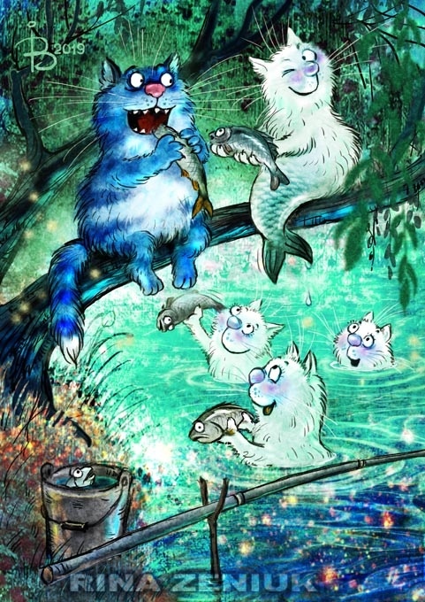 Blue cats  - Rina Zenyuk, cat, Images, Nyasha, Longpost